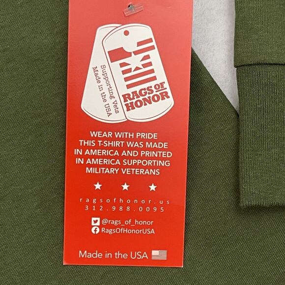 Rags Of Honor T Shirt Mens 2XL Green Dont Tread On Me US Flag Long Sleeve NEW - Picture 9 of 10